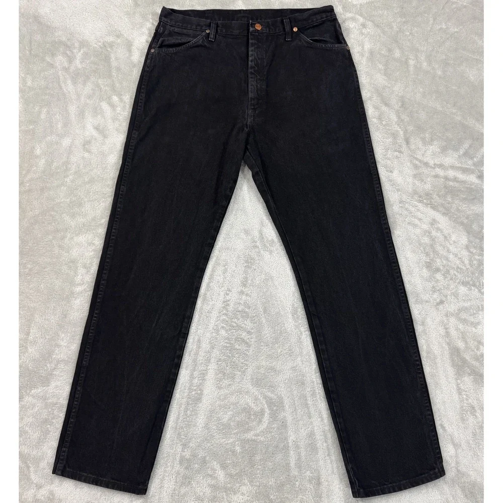 Wrangler 13MWZ Jeans Mens 36x34 Black Cowboy Cut Original Fit Western Denim Work